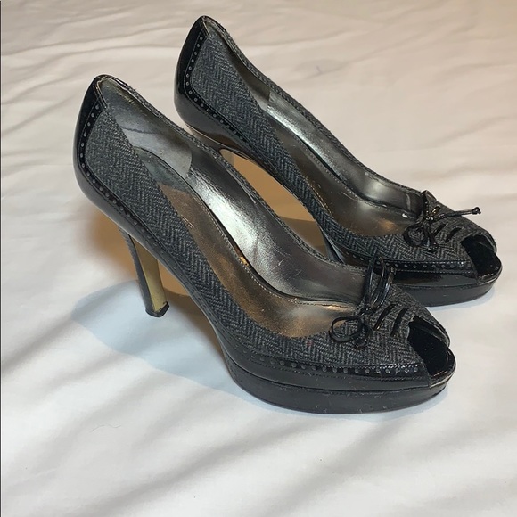 Marc Fisher Tweed & Patent Leather Heels Size 8 - Picture 4 of 8
